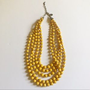 Golden Mustard Yellow Beaded Necklace